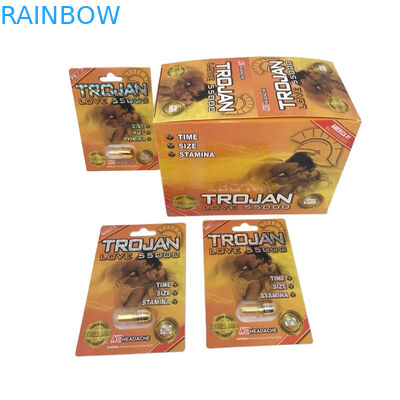 مطبوع Gravnre طباعة ورقة مربع التعبئة والتغليف حبوب منع الحمل النمر / مامبا / الكركدن V7 ذكر تعزيز