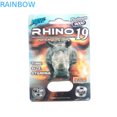 مطبوع Gravnre طباعة ورقة مربع التعبئة والتغليف حبوب منع الحمل النمر / مامبا / الكركدن V7 ذكر تعزيز