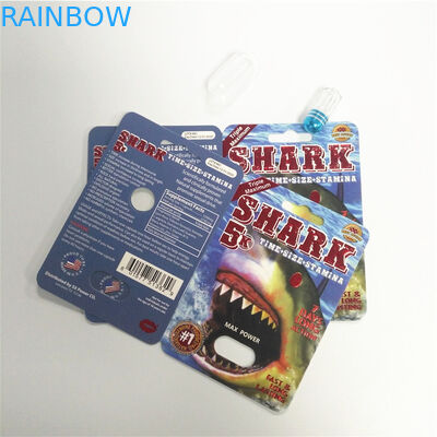 الكركدن حبوب منع الحمل كبسولة نفطة بطاقات التعبئة والتغليف عرض مربع ذكر تعزيز الأداء الجنسي