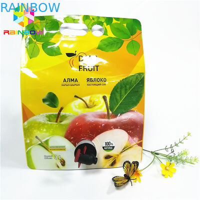 مانعة للتسرب صنبور الحقيبة التعبئة والتغليف الألومنيوم رقائق 2L 3L 5L النبيذ عصير التفاح التخزين