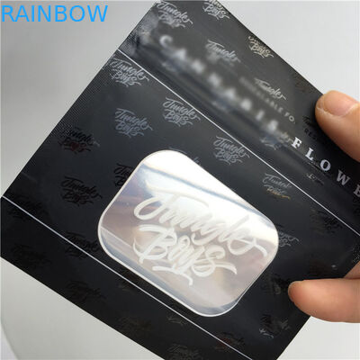 ماتي الأسود الحقائب البلاستيكية السطحية التعبئة والتغليف بقعة الأشعة فوق البنفسجية شفاف النافذة الأمامية