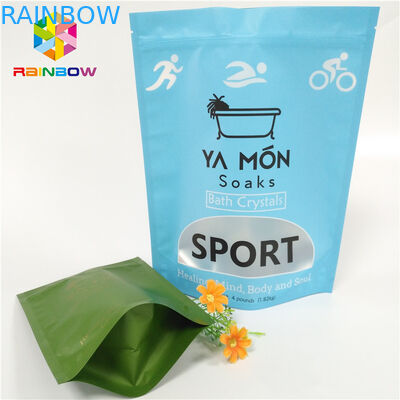 واضح نافذة ماتي الحقائب البلاستيكية التعبئة والتغليف الألومنيوم احباط كريستال حمام الملح الحرارة الختم