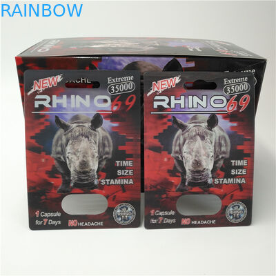 عرف RHINO 96 حبوب منع الحمل حزمة نفطة التغليف 3D عدسي بطاقة صديقة للبيئة