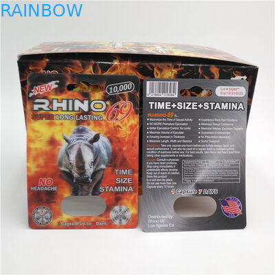عرف RHINO 96 حبوب منع الحمل حزمة نفطة التغليف 3D عدسي بطاقة صديقة للبيئة