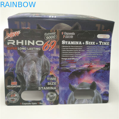 عرف RHINO 96 حبوب منع الحمل حزمة نفطة التغليف 3D عدسي بطاقة صديقة للبيئة