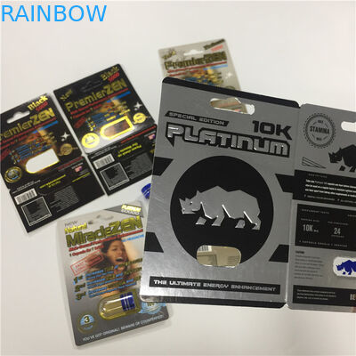 نفطة كبسولة حاوية الأداء الجنسي حبوب منع الحمل حزمة بطاقات تخصيص الطباعة