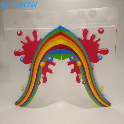 واضح أكياس حليب عصير أسفل مجمعة ، وحقائب دائمة الوقوف احباط مع مقبض