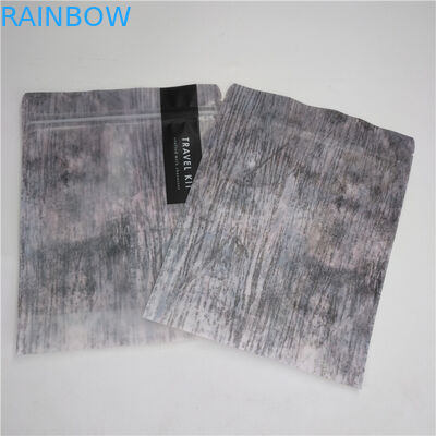 الرمز البريدي قفل أسفل قو مستحضرات التجميل التعبئة والتغليف البلاستيكية الوقوف الحقيبة مايلر مع جبهة واضحة