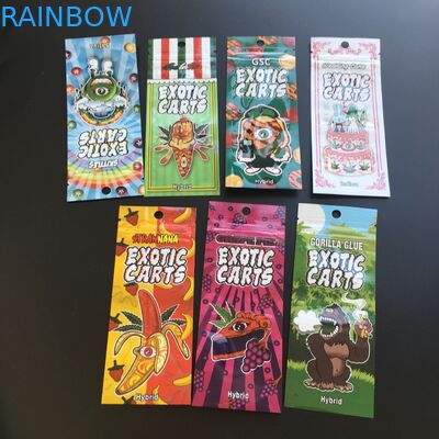 Vape خرطوشة Cbd النفط الحقائب البلاستيكية التعبئة والتغليف الغريبة عربات زيبلوك مايلر حقيبة 0.5ml 1ml