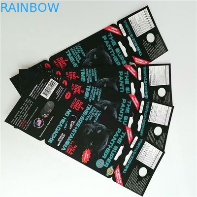 كبسولات سوبر ورقة ورقة النمر التغليف CMYK اللون لحبوب منع الحمل تعزيز الذكور