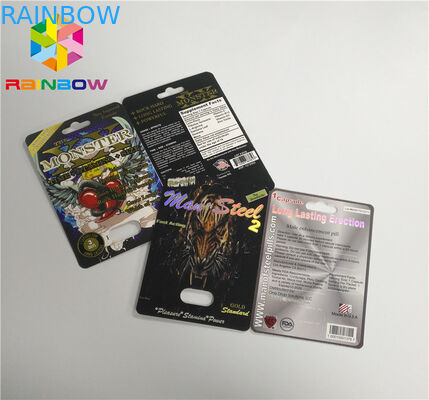 الشريحة إدراج بطاقة نفطة حبوب منع الحمل تعزيز الذكور التعبئة 3D الانتهاء من السطح