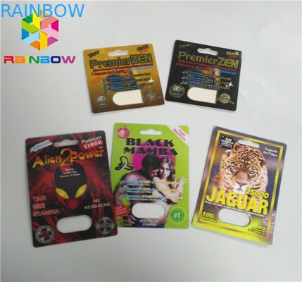 عرف بطاقة نفطة التغليف الغريبة مسحوق الكركدن 3d ورقة حبوب كبسولة حزمة