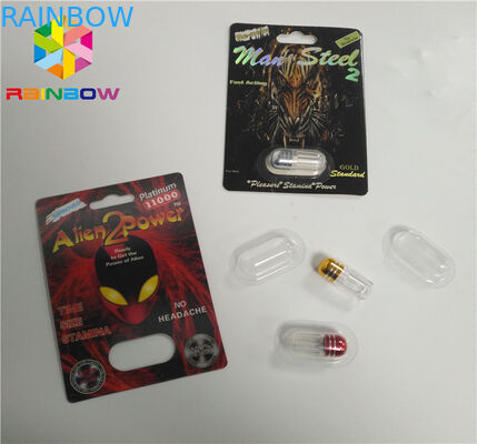 عرف بطاقة نفطة التغليف الغريبة مسحوق الكركدن 3d ورقة حبوب كبسولة حزمة