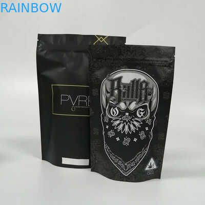 الحقائب البلاستيكية الطبية Cbd Packaging Smell Proof 1 / 4oz 1 / 2oz 1oz مع نافذة / سحاب