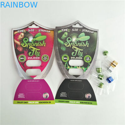 رصاصة الشكل الجنس تعزيز حبوب منع الحمل كبسولة زجاجة التعبئة والتغليف مع غطاء معدني