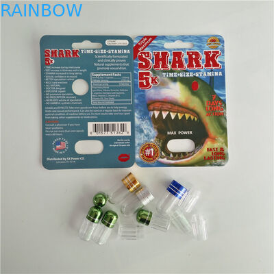 التعبئة والتغليف ورقة بطاقة نفطة حبوب منع الحمل تعزيز الذكور حزمة مع رصاصة بلاستيكية