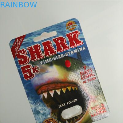 التعبئة والتغليف ورقة بطاقة نفطة حبوب منع الحمل تعزيز الذكور حزمة مع رصاصة بلاستيكية