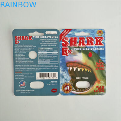 التعبئة والتغليف ورقة بطاقة نفطة حبوب منع الحمل تعزيز الذكور حزمة مع رصاصة بلاستيكية