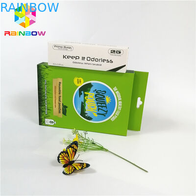 العلامة التجارية القابلة لإعادة التدوير تصميم شعار مخصص المطبوعة الأشعة فوق البنفسجية الساخنة ختم ورقة بطاقة صناديق مع شنق هول لمستحضرات التجميل هدية