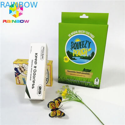 العلامة التجارية القابلة لإعادة التدوير تصميم شعار مخصص المطبوعة الأشعة فوق البنفسجية الساخنة ختم ورقة بطاقة صناديق مع شنق هول لمستحضرات التجميل هدية