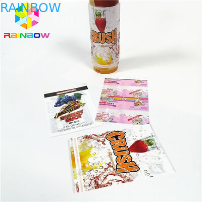 شفاف مغلفة PVC الحرارة يتقلص الأكمام ، التفاف زجاجة كم تسميات حسب الطلب