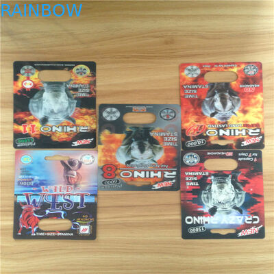 PP بطاقات 3D كبسولات التعبئة والتغليف نفطة الأداء الجنسي الكركدن 69 صديقة للبيئة