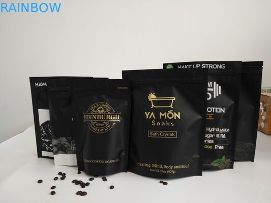 أكياس الطباعة الألومنيوم احباط الحفر ، القهوة الأرض الوقوف سستة أكياس مع صمام