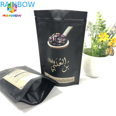 أكياس الطباعة الألومنيوم احباط الحفر ، القهوة الأرض الوقوف سستة أكياس مع صمام