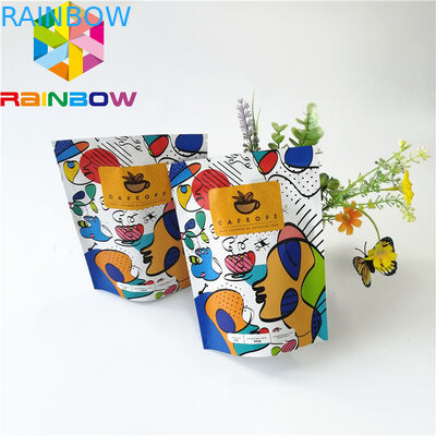 الوقوف زيبلوك الحقائب البلاستيكية التغليف ، قابلة لإعادة الاستخدام الألومنيوم احباط كيس القهوة