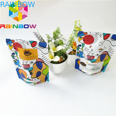 الوقوف زيبلوك الحقائب البلاستيكية التغليف ، قابلة لإعادة الاستخدام الألومنيوم احباط كيس القهوة