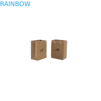 Doypack الوقوف الحقيبة الصغيرة كيس ورق كرافت اليدوية المعاد تدويرها مع مقبض