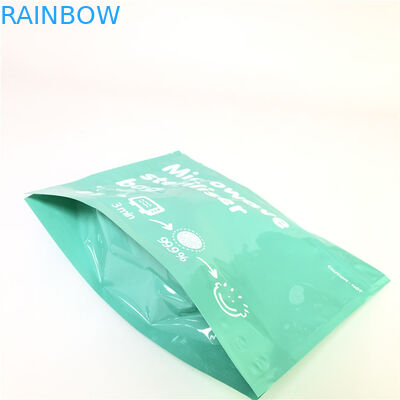 الوقوف في أكياس سحاب الميكروويف الطباعة المخصصة القابلة للتحلل 120-180 سماكة هيئة التصنيع العسكري