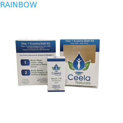 لامعة بيضاء من الورق المقوى مربع التعبئة والتغليف التجزئة العناية بالبشرة تطبيق غسل الجسم