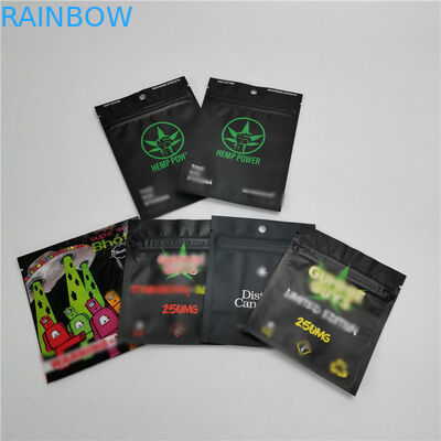 Cbd Candy Gummy Plastic Pouches Packaging Ziplock Bags Recyclable With Window