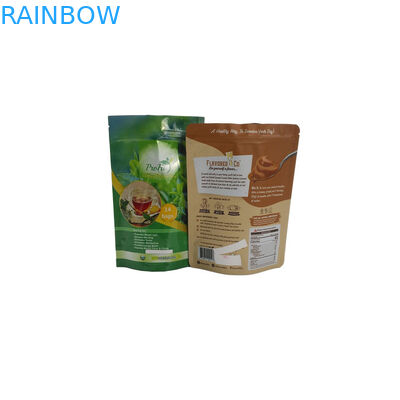 فارغة Ziplock الوقوف في كيس من البلاستيك الألومنيوم احباط قابلة لإعادة الاستخدام الشاي العضوي مختومة الحرارة الخضراء