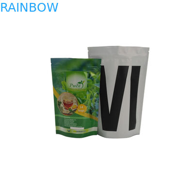 فارغة Ziplock الوقوف في كيس من البلاستيك الألومنيوم احباط قابلة لإعادة الاستخدام الشاي العضوي مختومة الحرارة الخضراء