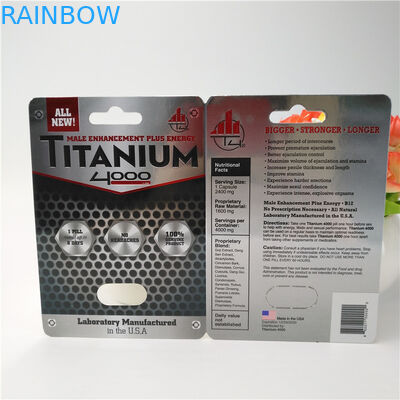 12mm كاب Rhino ذكر حبوب 3D بطاقة بطاقة نفطة التعبئة والتغليف