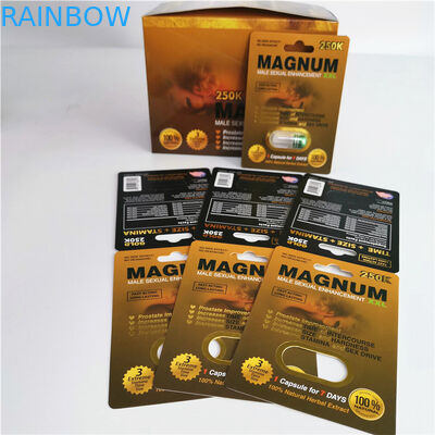 الكركدن 69 ذكر تعزيزات حبوب منع الحمل الجنسي بطاقة نفطة كبسولة 3D للعرض