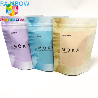 الحقائب المطبوعة المطبوعة المخصصة مع أكياس فرك الجسم زيبلوك مع الشقوق المسيل للدموع