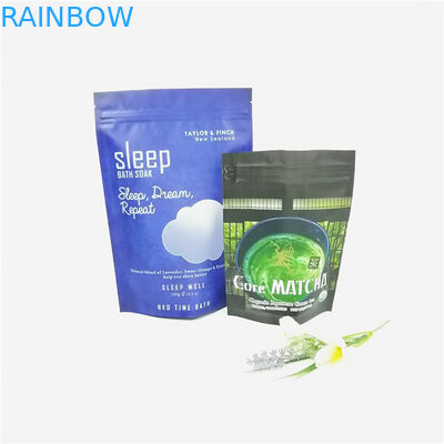 رقائق الألومنيوم المخصصة 12 أوقية حمام الملح / الجسم فرك كريم التعبئة والتغليف أكياس القهوة زيبلوك دويباك