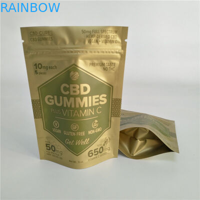 الطباعة الرقمية ماتي الذهب الوقوف زيبر الحقيبة حقيبة صغيرة واقية مايلر للأعشاب الضارة