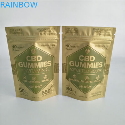 الطباعة الرقمية ماتي الذهب الوقوف زيبر الحقيبة حقيبة صغيرة واقية مايلر للأعشاب الضارة