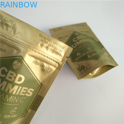 الطباعة الرقمية ماتي الذهب الوقوف زيبر الحقيبة حقيبة صغيرة واقية مايلر للأعشاب الضارة