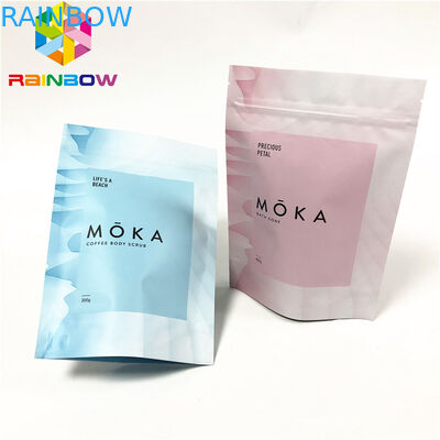 أكياس ورق مغلفة مغلفة بحقيبة ziplock مخصصة للطباعة للوجبات الخفيفة / أكياس تغليف مخصصة لفرك الجسم