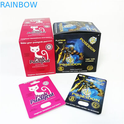 بقعة الطباعة المخصصة للأشعة فوق البنفسجية تعزيز بطاقة ورقة الوردي pussycat مربع عرض ورقة التعبئة والتغليف