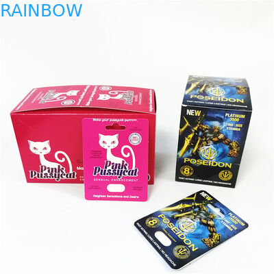 الوردي Pussycat ورقة مربع بطاقة النقش ختم الساخنة تعزيز الحسية بطاقات صناديق التعبئة والتغليف نفطة