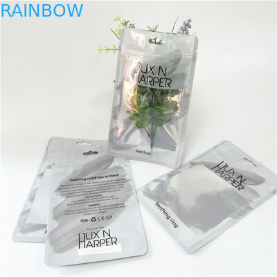 أكياس مسطحة الهولوغرام البلاستيكية المطبوعة المخصصة مع سحاب لتعبئة قلم أداة الماكياج