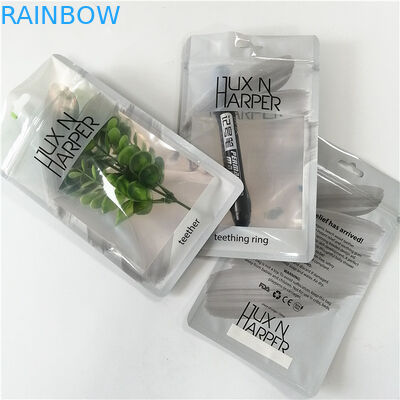 أكياس مسطحة الهولوغرام البلاستيكية المطبوعة المخصصة مع سحاب لتعبئة قلم أداة الماكياج