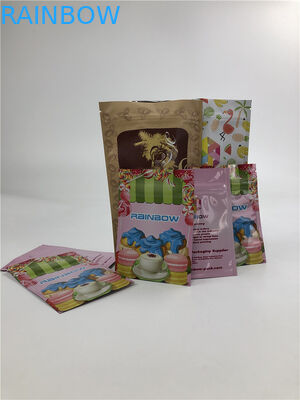 حقيبة مسطحة بسحاب بلاستيكي 3.5 جرام من رقائق الألومنيوم ذات السطح اللامع حقيبة محكمة الإغلاق بثلاثة جوانب لملفات تعريف الارتباط / لحوم جوز الهند / البندق