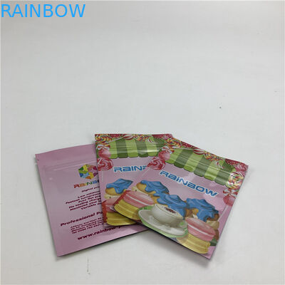 حقيبة مسطحة بسحاب بلاستيكي 3.5 جرام من رقائق الألومنيوم ذات السطح اللامع حقيبة محكمة الإغلاق بثلاثة جوانب لملفات تعريف الارتباط / لحوم جوز الهند / البندق